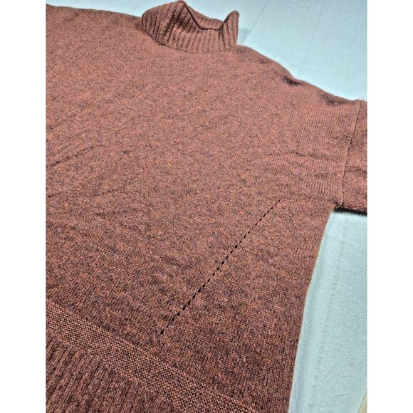 Poetry Cashmere Sweater Women’s 14 Brown Slim Funnel Neck Pullover Quiet Luxury - Picture 11 of 16